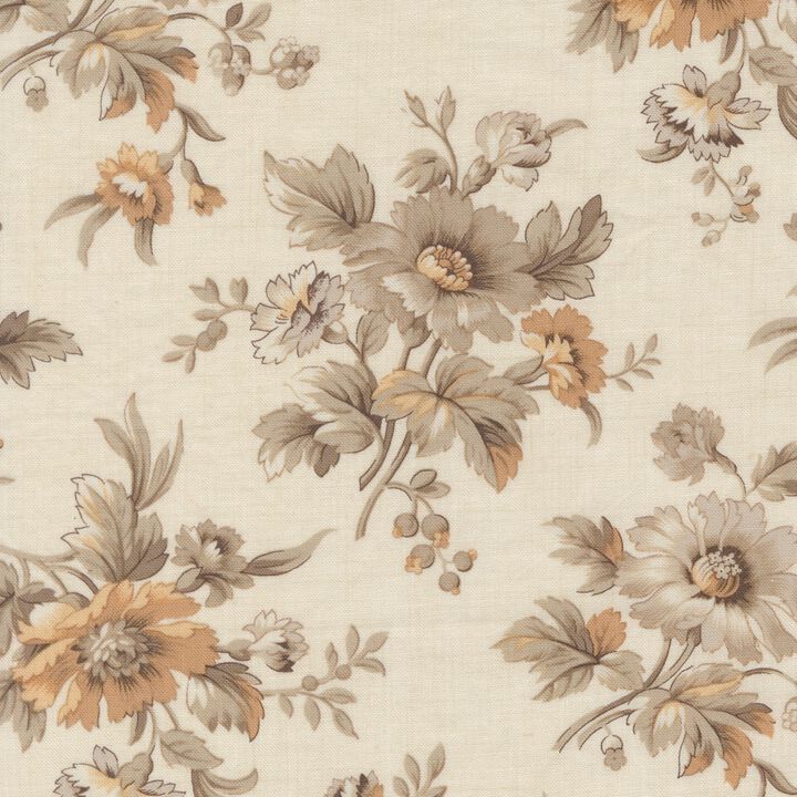 Grey Flowers in Cream - 13981 12 - Joie De Vivre  - French General.jpg