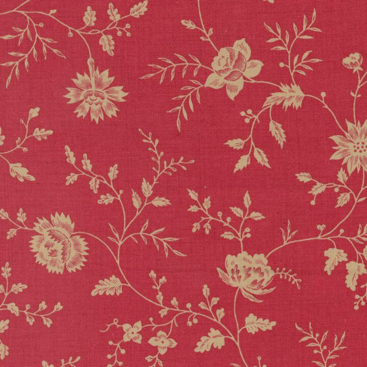 Cream Flowers and Leaves in red -13962 14 - Rouenneries - French General.jpg