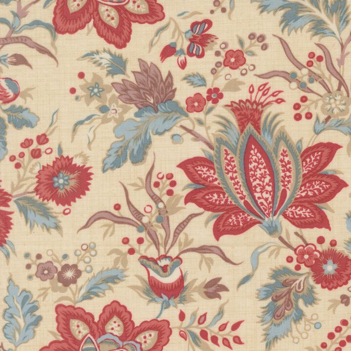 Flowers & leaves in cream - 13990 11 - Fleur De Paris - French General.jpg