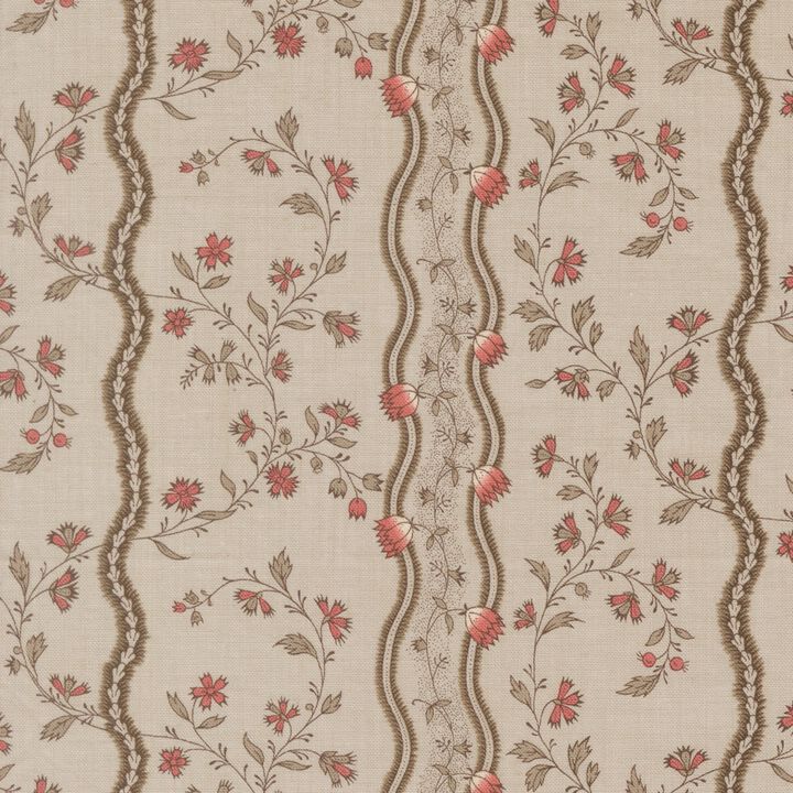 Red Flowers &lines in grey - 13993 16 - Fleur De Paris - French General.jpg