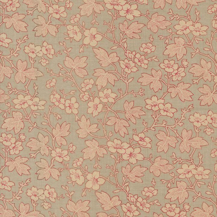 Little Pink Flowers and Leaves in grey - 13964 15 - Rouenneries - French General.jpg