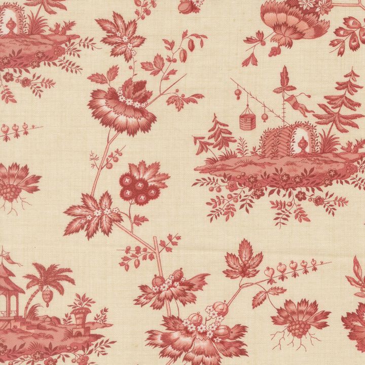 Red Floweres in cream - 13992 11 - Fleur De Paris - French General.jpg