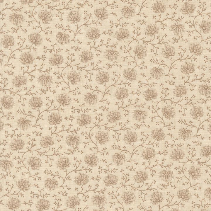 Fine beige flowers and leaves in cream - 13986 12 - Joie De Vivre  - French General.jpg