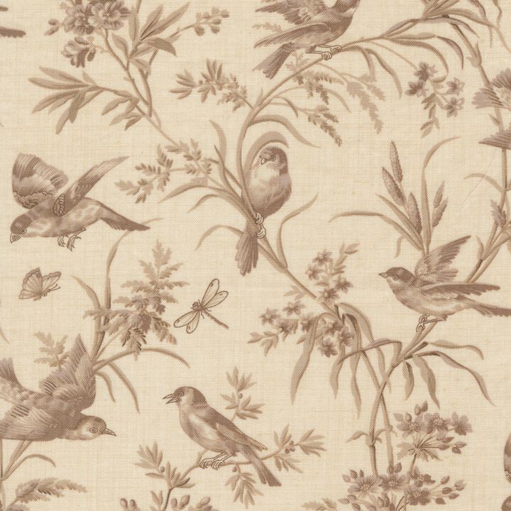 Beige flowers and birds in cream - 13983 12 - Joie De Vivre  - French General.jpg