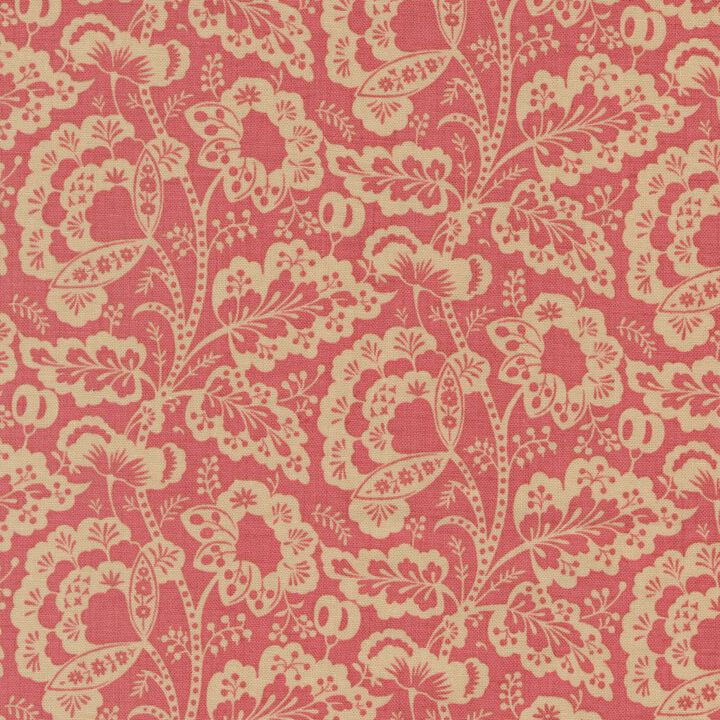 Cream Flowers and Leaves in red - 13963 13 - Rouenneries - French General.jpg