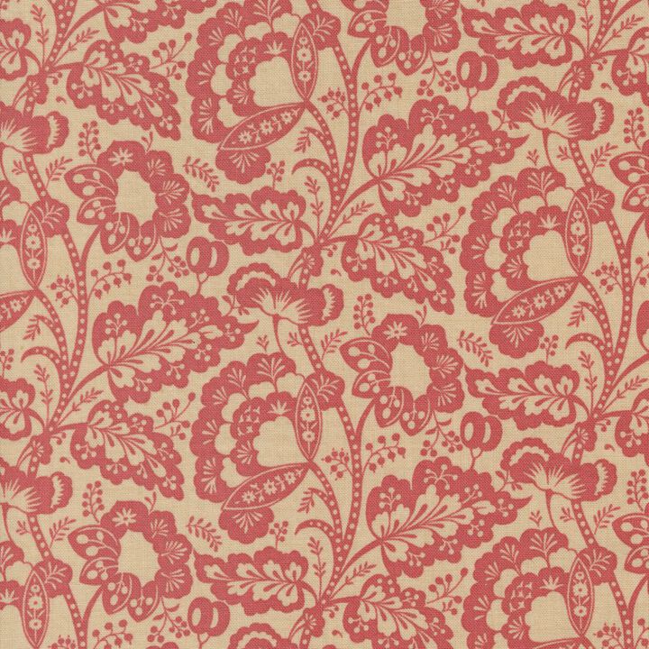 Red Flowers and Leaves in cream - 13963 18 - Rouenneries - French General.jpg