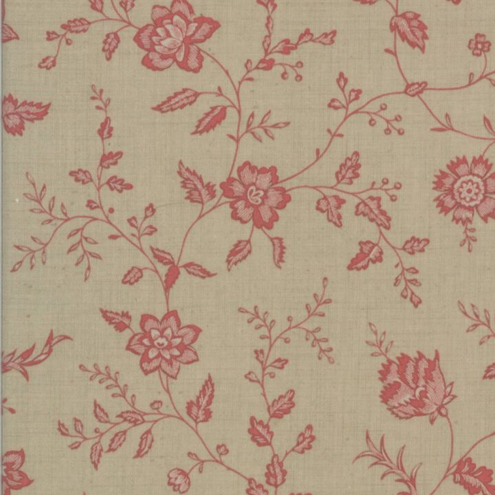 Red Flowers and Leaves in grey - 13962 15 - Rouenneries - French General.jpg